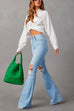 Mixiedress Distressed Bell Bottoms Ripped Trendy Jeans