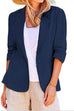 Mixiedress Notch Lapel One Button Casual Blazer