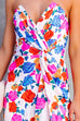 Mixiedress Off Shoulder Twist Waist High Slit Floral Dress