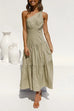 4 Colors Mixiedress One Shoulder High Waist Tiered Maxi Dress