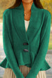 Mixiedress V Neck Button Up Ruffle Hem Sweater Cardigan