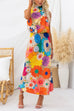 Mixiedress Sleeveless Tie Neck Waisted Floral Print Maxi Dress