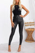 High Waist Faux Leather Stretchy Slim Fit Pants