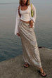 Mixiedress Elastic Waist Sequin A-line Maxi Skirt
