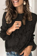 Mixiedress Crewneck Floral Lace Hollow Out Bell Sleeve Shirts