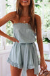 Mixiedress Off Shoulder Sleeveless Tie Waist Ruffle Romper