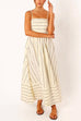 Mixiedress High Waist Back Cut Out Striped Maxi Cami Dress