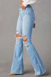 Mixiedress Distressed Bell Bottoms Ripped Trendy Jeans