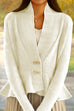 Mixiedress V Neck Button Up Ruffle Hem Sweater Cardigan