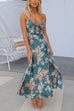 Mixiedress Floral Print Tie Front Cut Out Slit Midi Cami Dress