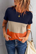 Mixiedress Short Sleeve Color Block Stripes T-shirt