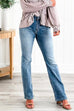 Mixiedress Distressed Straight Leg Stretchy Denim Pants