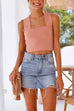 Mixiedress Square Collar Slim Crop Tank Top