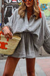 Mixiedress Oversized Long Sleeves Blouse Shirt Wide Leg Shorts Set