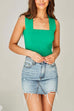 Mixiedress Square Collar Slim Crop Tank Top