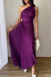 Mixiedress Sleeveless One Shoulder Cut Out Maxi Pleated Party Dress