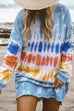 Mixiedress Long Sleeve Tie Dye Sweatshirt Dress