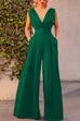 Mixiedress Sleeveless Deep V Neck High Waist Wide Leg Jumpsuit