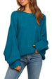 Mixiedress Batwing Long Sleeves Ribbed Knit Tunic Sweater