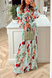 Floral Printed Wide Leg Palazzo Pleated Pants