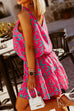 Mixiedress V Neck Tie Shoulder Printed Mini Cami Dress