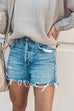 Mixiedress Street Style Raw Hem Ripped Shorts with Pockets