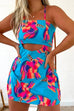 Mixiedress Sleeveless Cut Out Printed Mini Cami Dress