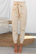 All Occasions Tie Waist Solid Jogger Pants