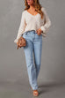 Mixiedress Raw Hem Distressed Straight Leg Denim Pants