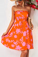 Mixiedress Smocked Tube Top Waisted Floral A-line Dress