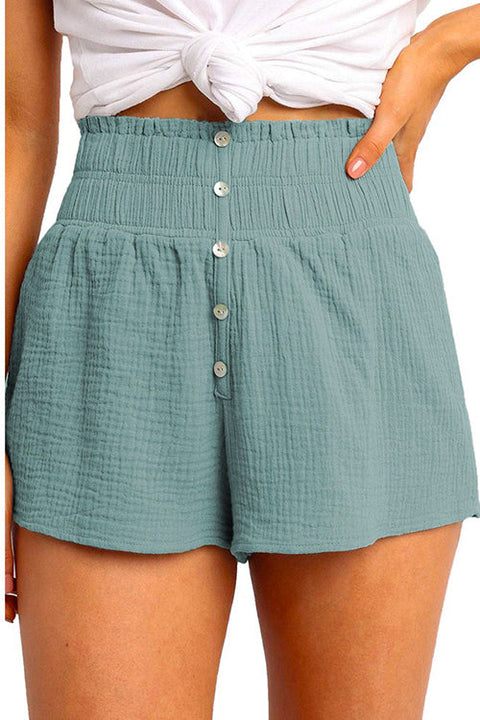 Mixiedress Buttons Frilled High Waist Solid Shorts