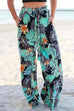 Mixiedress Tie Waist Wide Leg Bohemia Printed Beach Pants