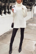 Mixiedress Turtleneck Drop Shoulder Slouchy Knitting Sweater