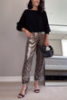 Glam High Rise Sparkly Sequin Joggers