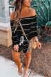 Mixiedress Tie Waist Half Sleeve Striped Jumpsuit