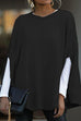 Mixiedress Crewneck Batwing Sleeve Cloak Top