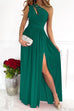 Mixiedress One Shoulder Cut Out Sleeveless Slit Swing Dress