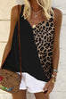 Mixiedress V Neck Leopard Splice Cami Top