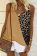 Mixiedress V Neck Leopard Splice Cami Top