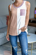 Mixiedress Crewneck Color Block Tank Top