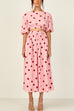 Mixiedress Short Sleeve Crop Top and High Waist Skirt Polka Dot Set