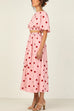 Mixiedress Short Sleeve Crop Top and High Waist Skirt Polka Dot Set