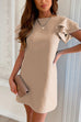 Mixiedress Solid Heaps Sleeve Cozy Mini Dress