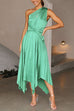 Mixiedress One Shoulder Sleeveless Waisted Swing Dress