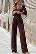 Mixiedress Wrap V Neck Long Sleeve Tie Waist Maxi Jumpsuit