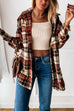 Mixiedress Lapel Button Down Plaid Cardigans with Pockets