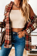 Mixiedress Lapel Button Down Plaid Cardigans with Pockets