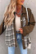 Mixiedress Button Down Long Sleeve Splice Plaid Jacket