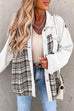 Mixiedress Button Down Long Sleeve Splice Plaid Jacket