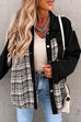 Mixiedress Button Down Long Sleeve Splice Plaid Jacket